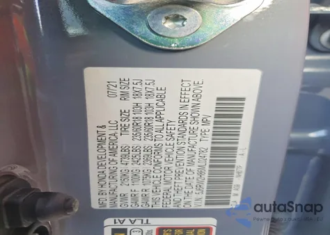 2021 Honda Cr-V Exl из США, поврежденный, VIN 5J6RW2H86ML024782